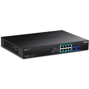 TRENDnet TPE-BG102g 10-Port Gigabit Poe++ Switch, 8x PoE++, 2 SFP, 95W/Port, Rackmount